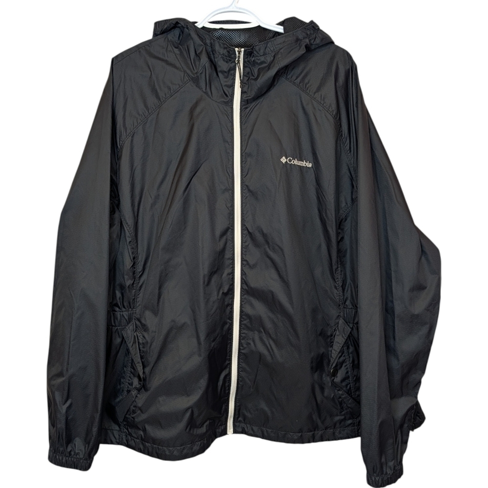 Columbia Black Lightweight Hooded Windbreaker Jacket 3X